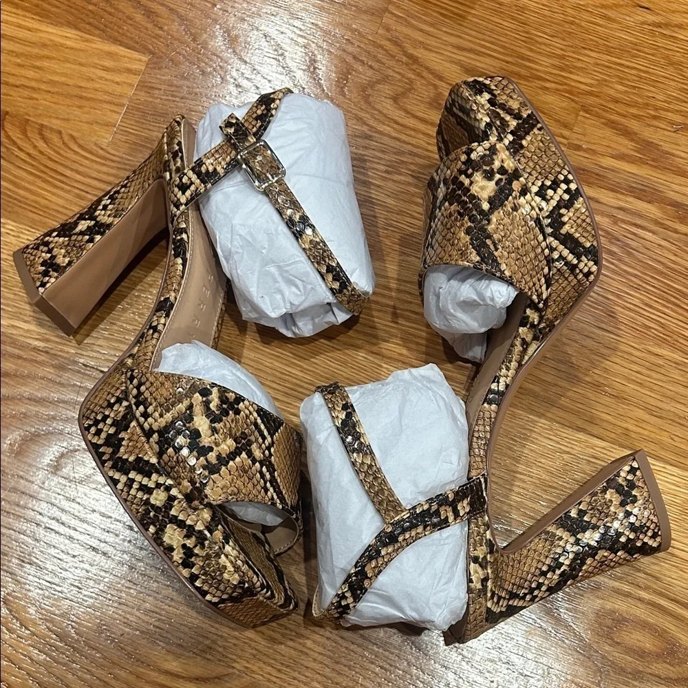 Katy Perry Collections Snakeskin Platform Sandals